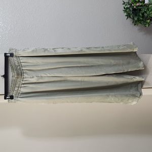 Joie Sage Green Satin Pull On Wide Leg Cropped Pants Size Medium